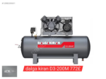 Dalgakıran D3200M 3Hp 2.2kW 220V 450x1445mm 127kg 8bar 2 Kafalı Kompresör