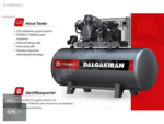 Dalgakıran D3200M 3Hp 2.2kW 220V 450x1445mm 127kg 8bar 2 Kafalı Kompresör - Görsel 3